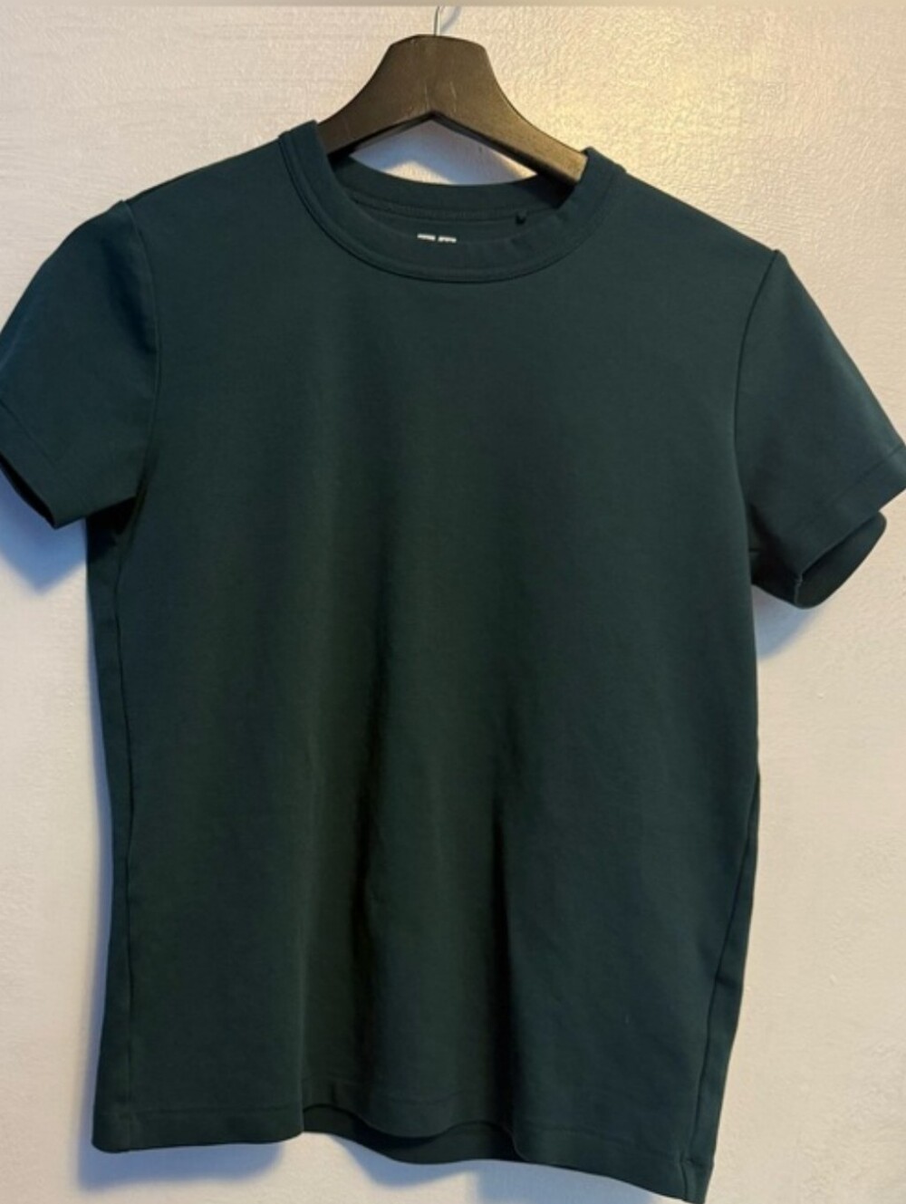Uniqlo Thick 100% Cotton Tee In Forest Green